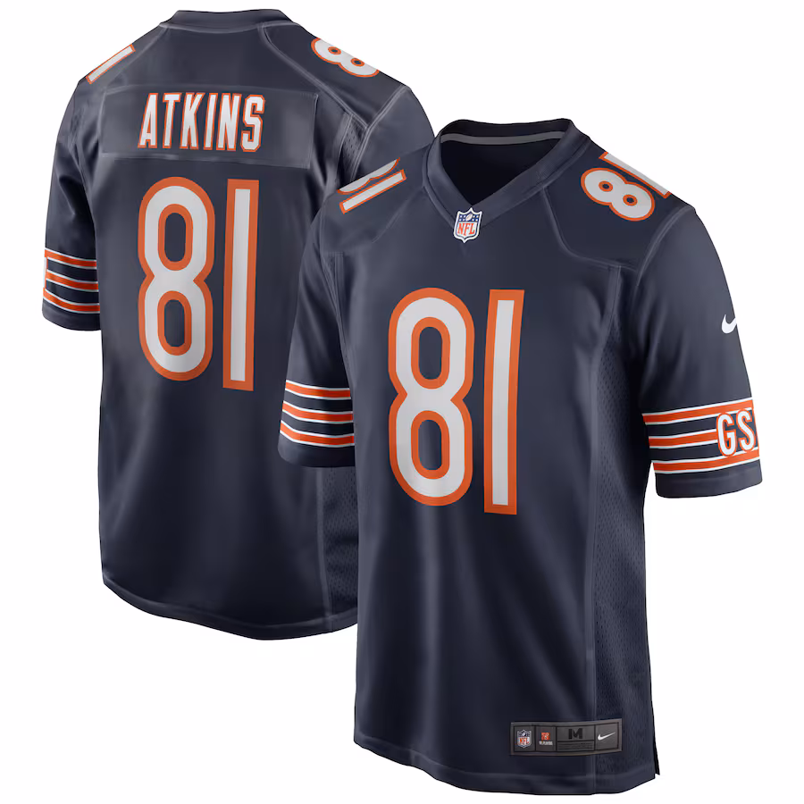 Men's Chicago Bears Doug Atkins Nike Navy Game Retired Player Jersey - Jersey