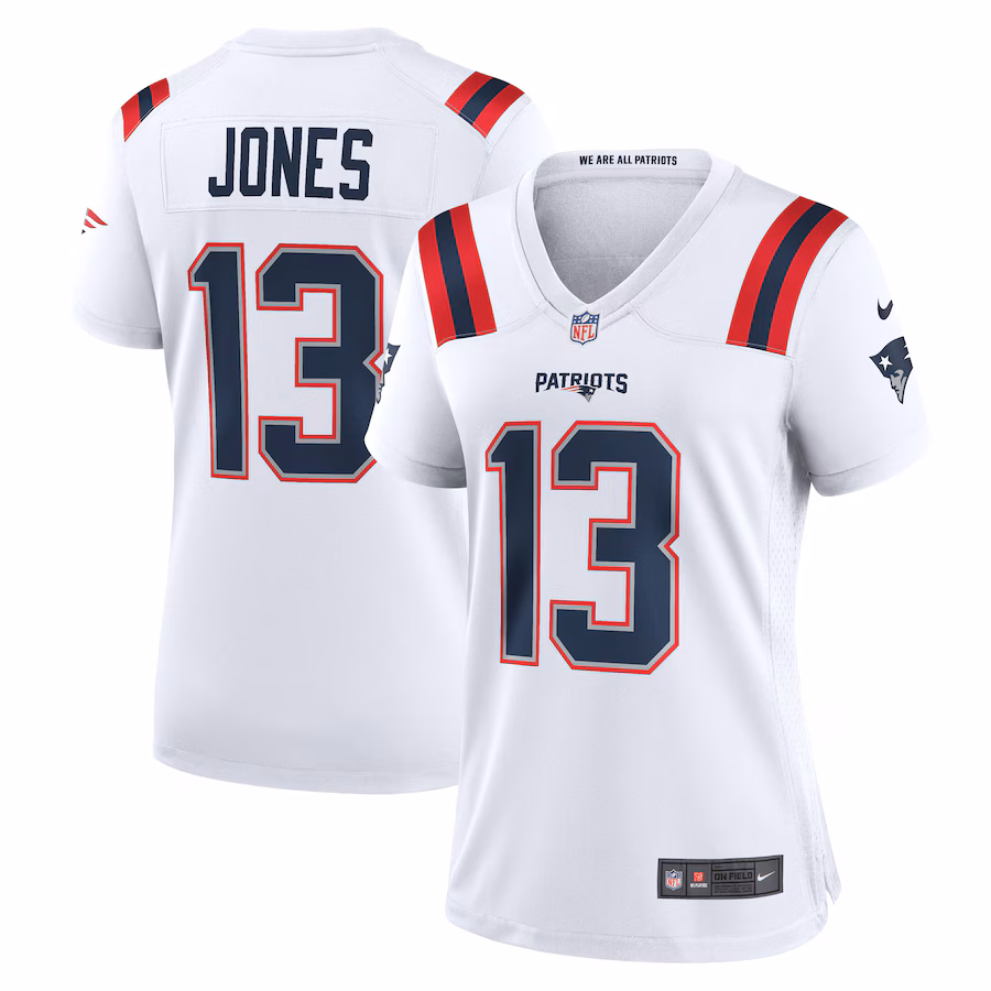 Women's New England Patriots Jack Jones Nike White Game Player Jersey - Jersey