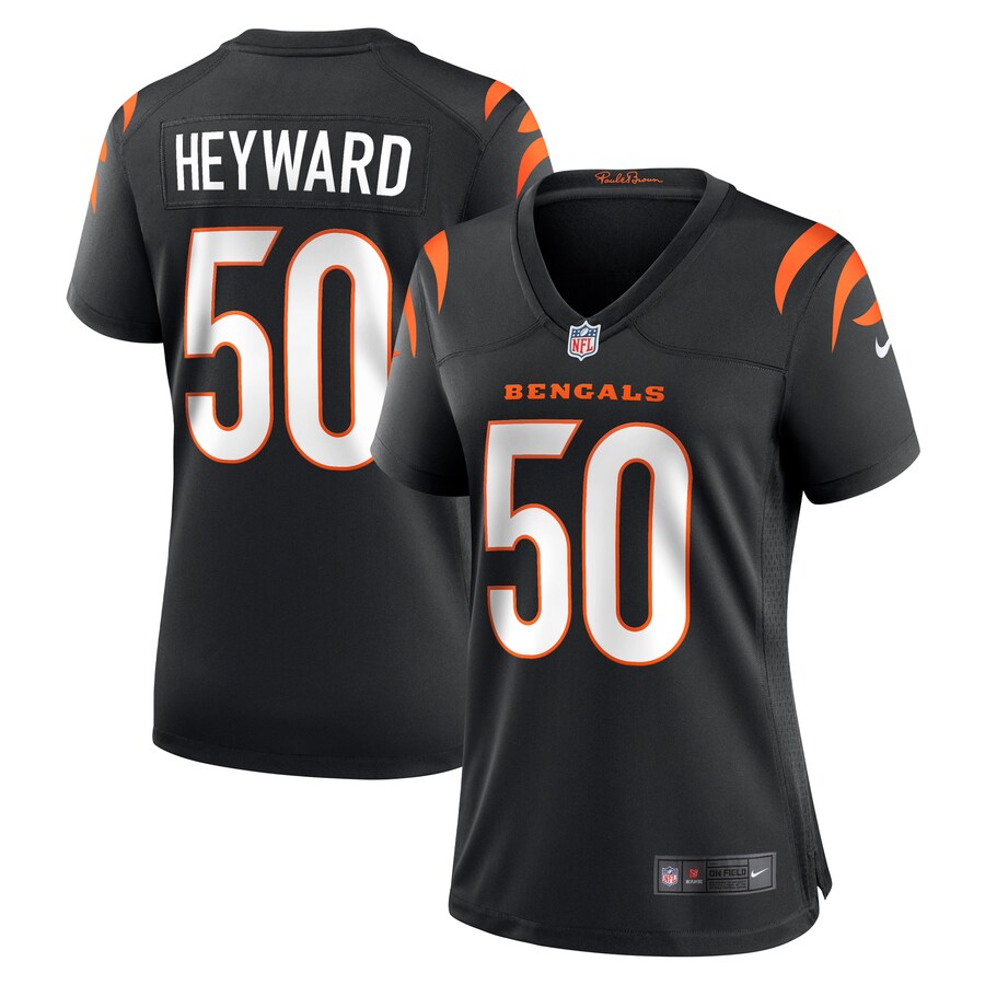 Women's Cincinnati Bengals Shaka Heyward Nike  Black Team Game Jersey - Jersey