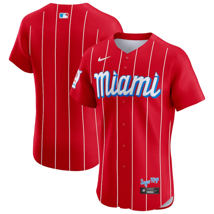 Men's Miami Marlins Nike Red City Connect Elite Jersey - Jersey