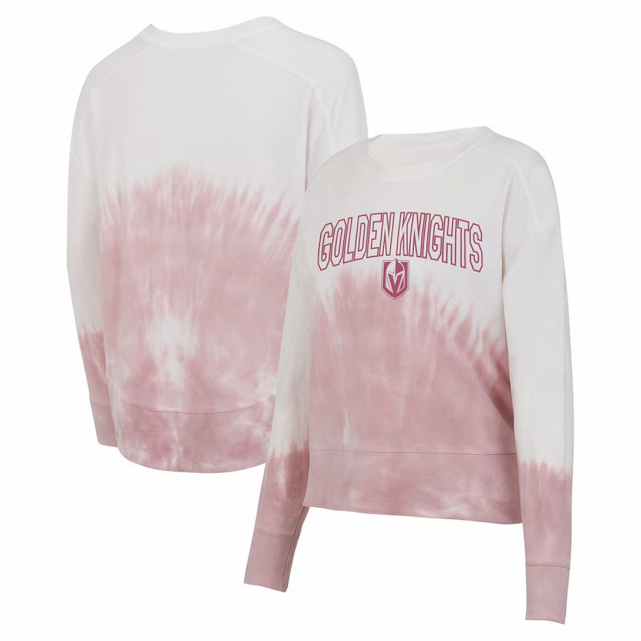 Women's Vegas Golden Knights Concepts Sport Pink/White Orchard Tie-Dye Long Sleeve T-Shirt - Jersey