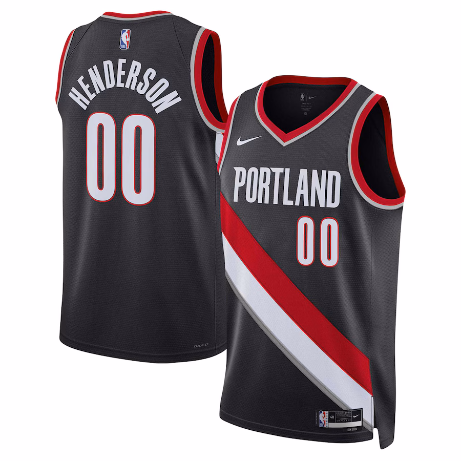 Unisex Portland Trail Blazers Scoot Henderson Nike Black 2023 NBA Draft Swingman Jersey - Icon Edition - Jersey