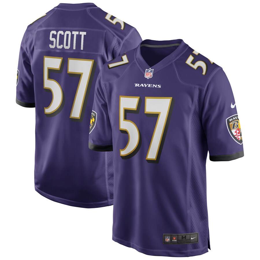 Men's Baltimore Ravens Bart Scott Nike Purple Game Retired Player Jersey - Jersey