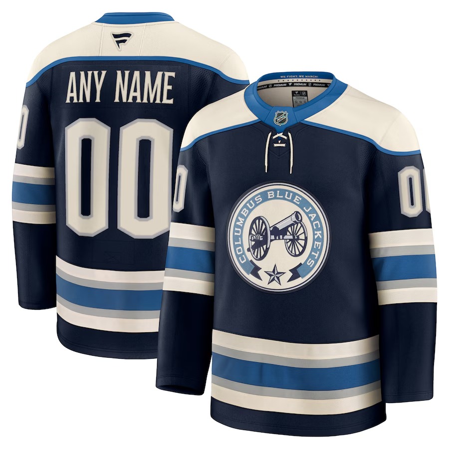 Men's Columbus Blue Jackets Fanatics Navy Alternate Premium Custom Jersey - Jersey