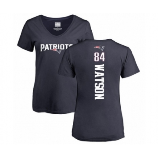 Football Women's New England Patriots #84 Benjamin Watson Navy Blue Backer T-Shirt - Jersey