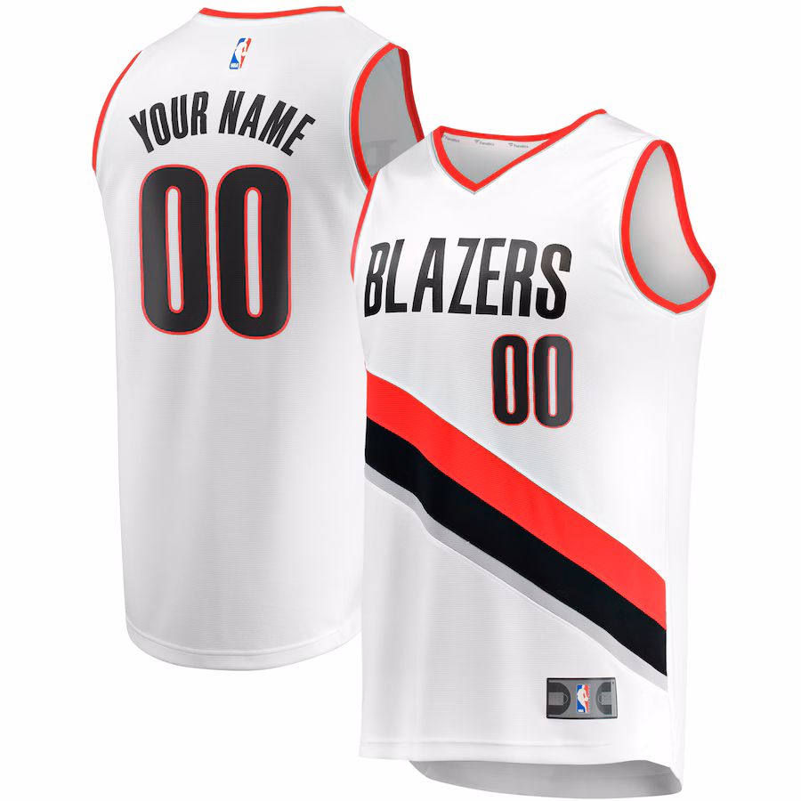 Men's Portland Trail Blazers Fanatics White Fast Break Custom Replica Jersey - Association Edition - Jersey
