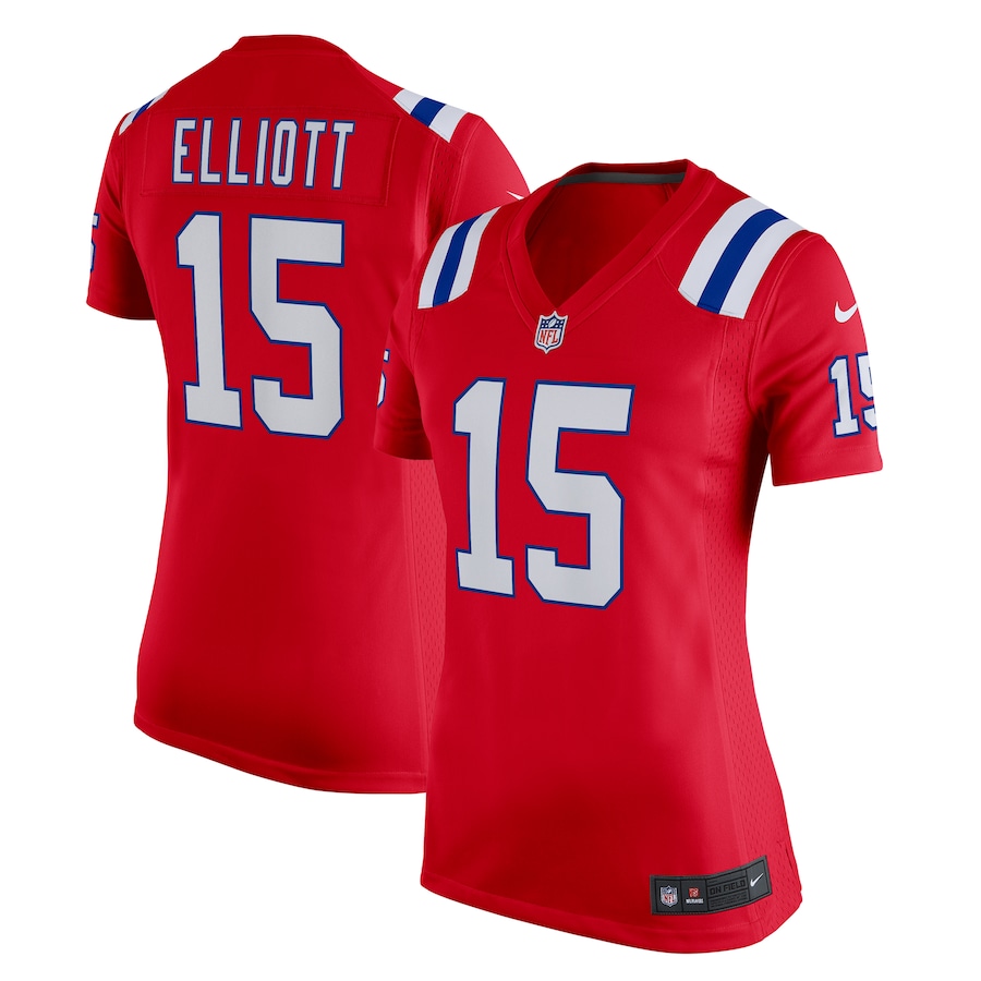 Women's New England Patriots Ezekiel Elliott Nike Red Alternate Game Player Jersey - Jersey