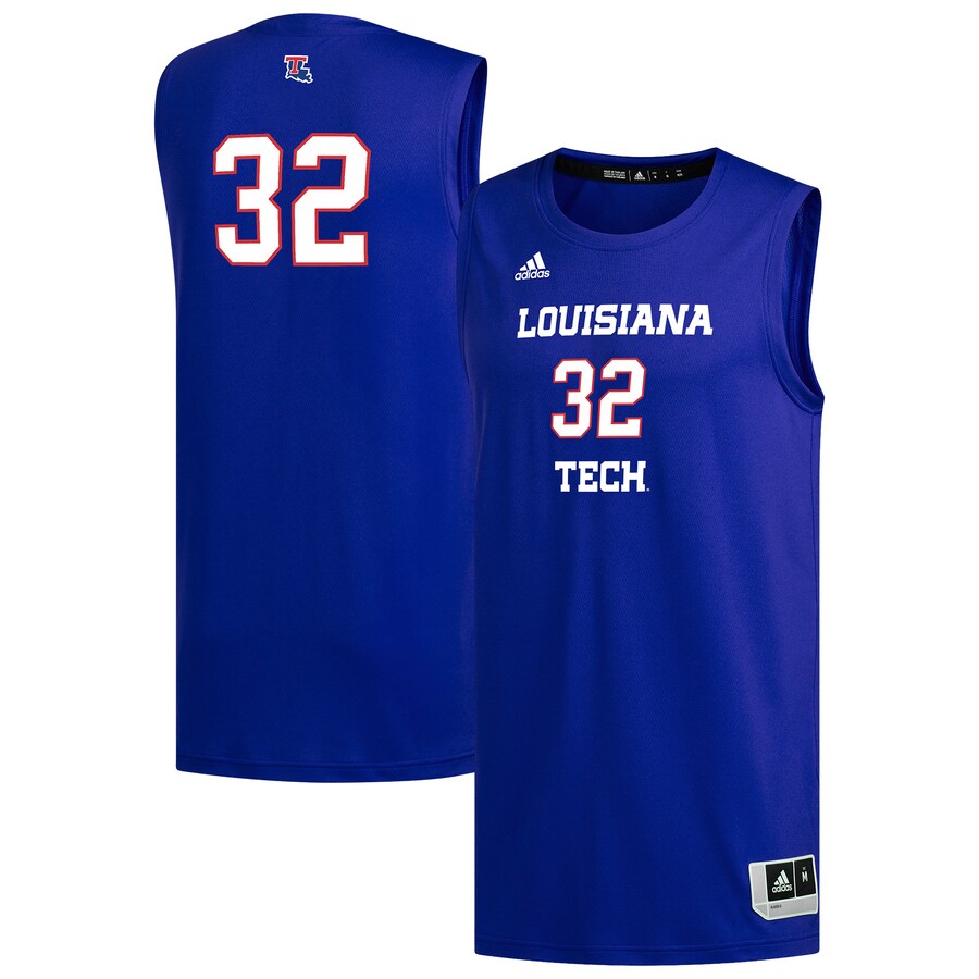 Men's adidas #1 Royal Louisiana Tech Bulldogs Replica Basketball Jersey - Jersey