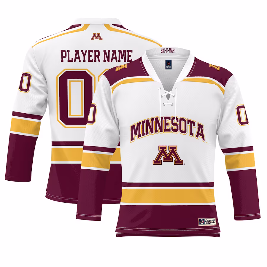Minnesota Golden Gophers GameDay Greats NIL Pick-A-Player Hockey Jersey - White - Jersey