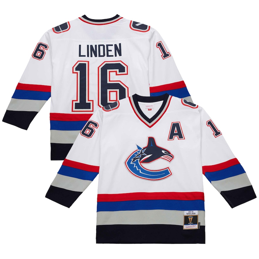 Men's Vancouver Canucks Trevor Linden White 2003-04 Power Play Jersey - Jersey