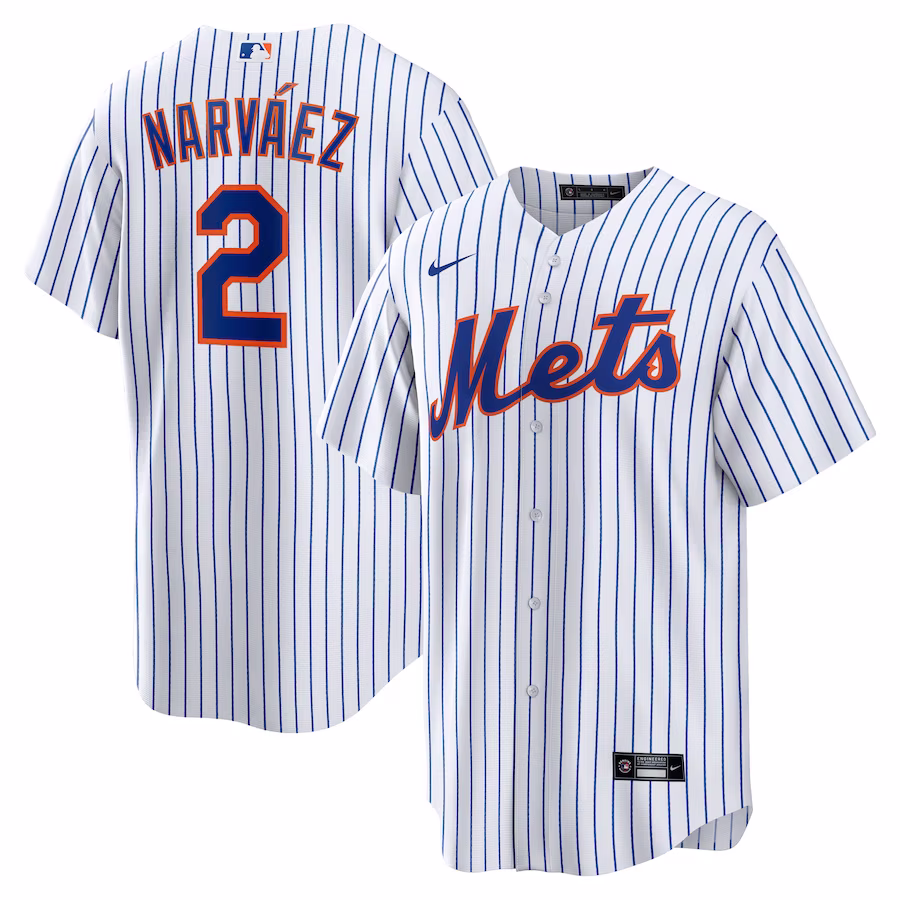Men's New York Mets Omar Narváez Nike White Home  Replica Player Jersey - Jersey