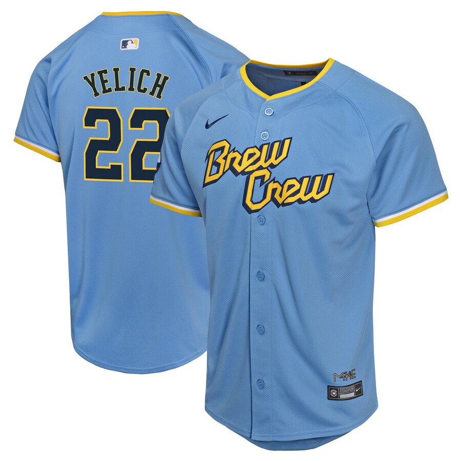 Youth Milwaukee Brewers Christian Yelich Nike Powder Blue City Connect Limited Player Jersey - Jersey