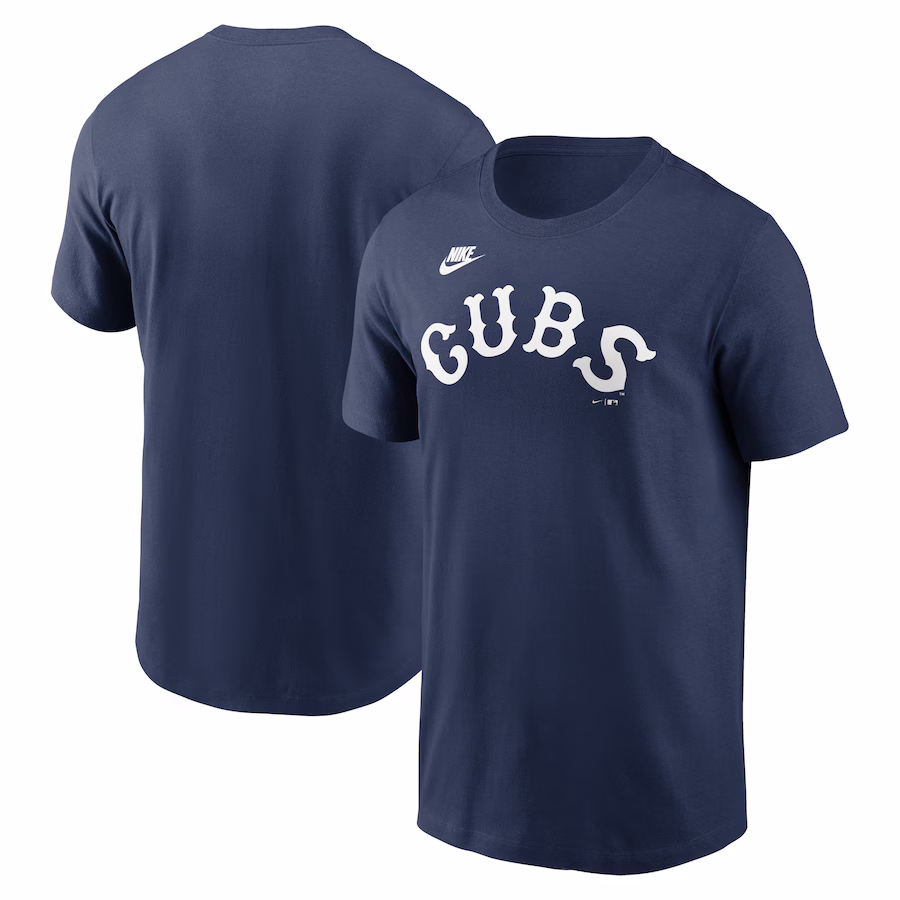 Men's Chicago Cubs Nike Navy Cooperstown Wordmark T-Shirt - Jersey