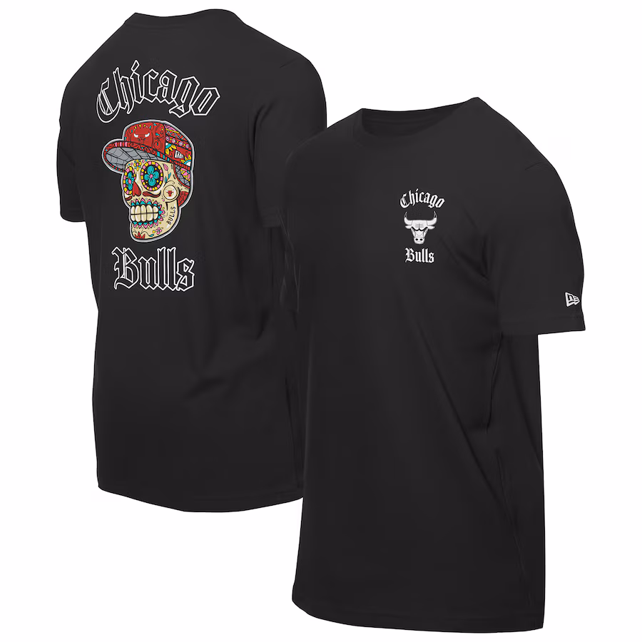 Men's Chicago Bulls New Era Black Sugar Skulls T-Shirt - Jersey