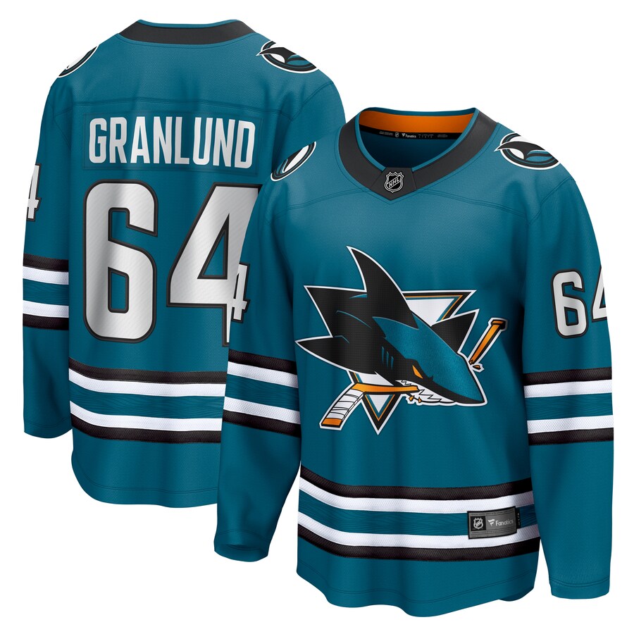Men's San Jose Sharks Mikael Granlund Fanatics Branded Teal Home Breakaway Jersey - Jersey
