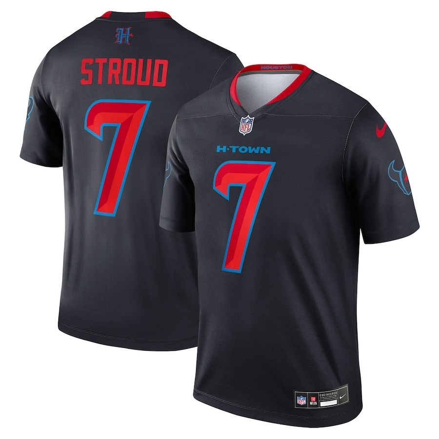 Men's Houston Texans C.J. Stroud Nike Navy 2nd Alternate Legend Player Performance Top - Jersey