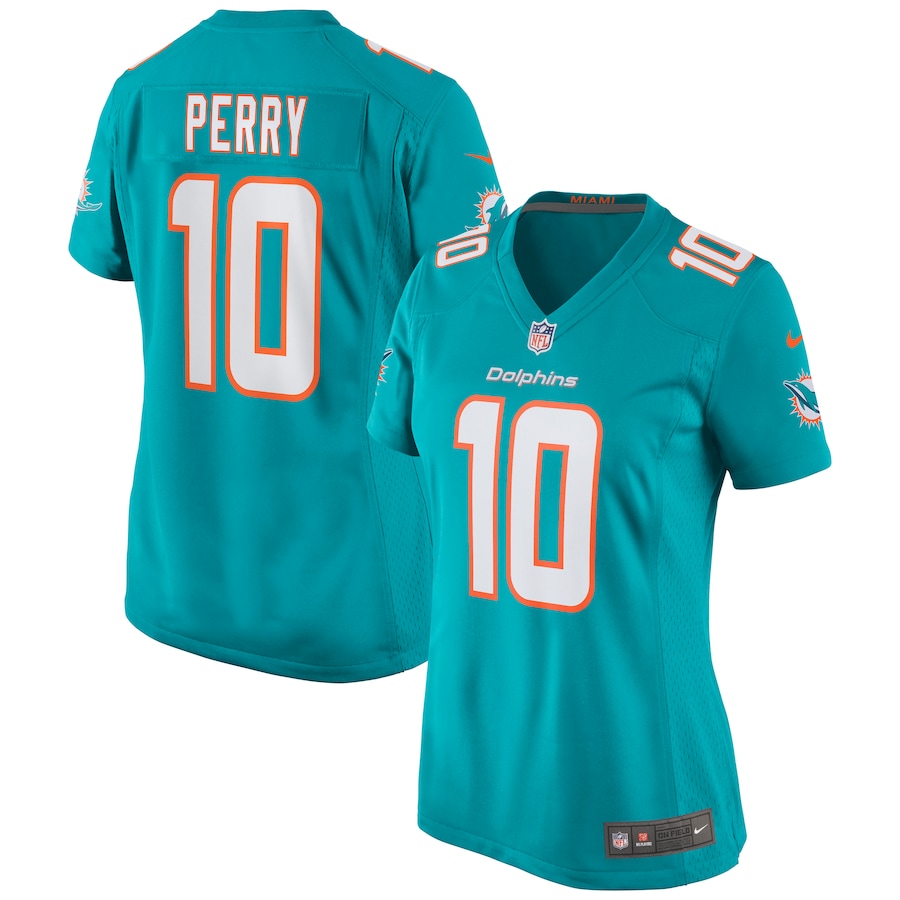Women's Miami Dolphins Malcolm Perry Nike Aqua Game Jersey - Jersey
