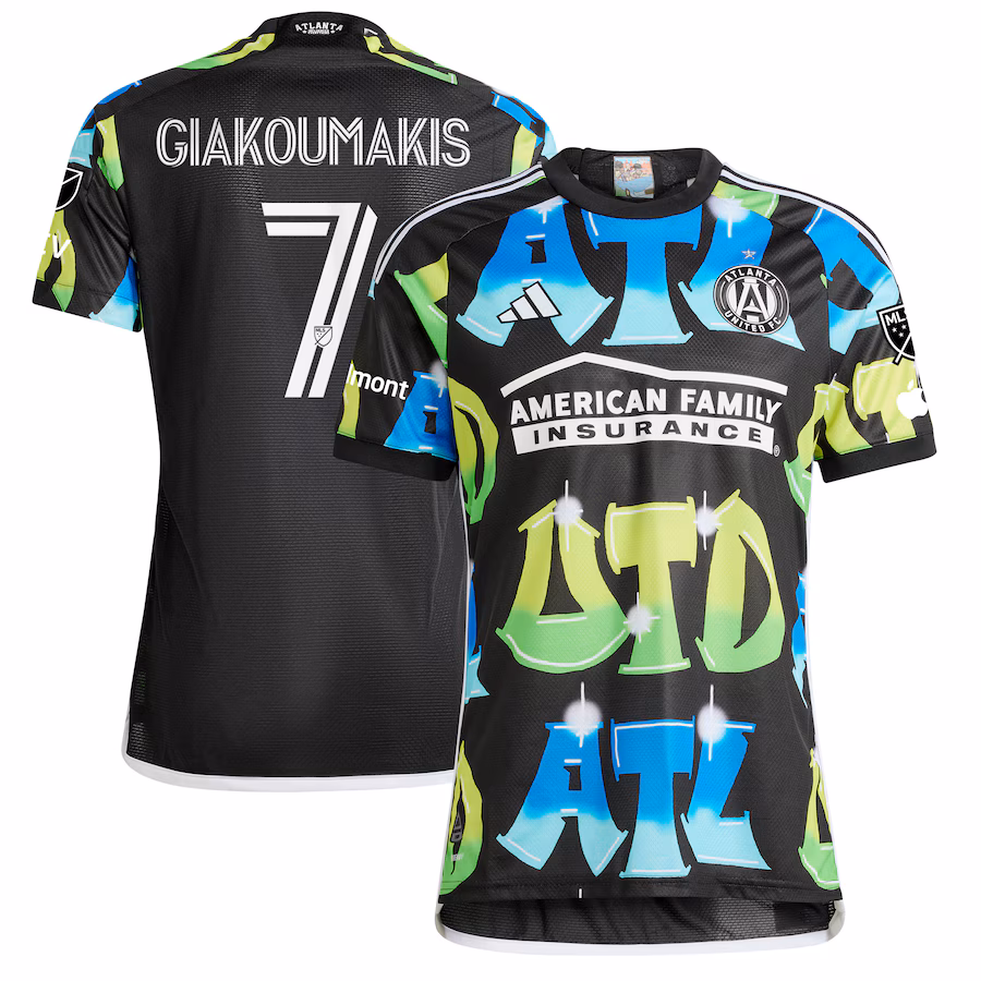 Men's Atlanta United FC Giorgos Giakoumakis adidas Black 2023 The 404 Authentic Player Jersey - Jersey