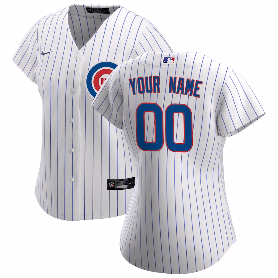 Women's Chicago Cubs Nike White Home Replica Custom Jersey - Jersey