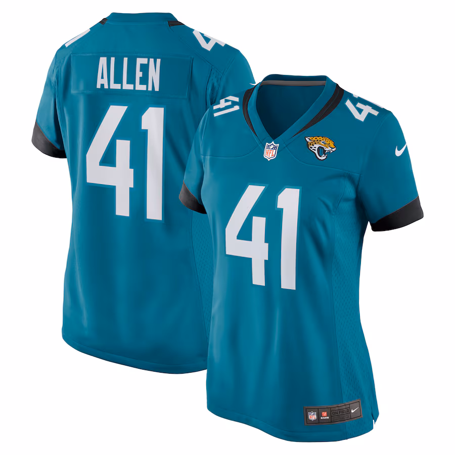 Women's Jacksonville Jaguars Josh Allen Nike Teal Nike Game Jersey - Jersey