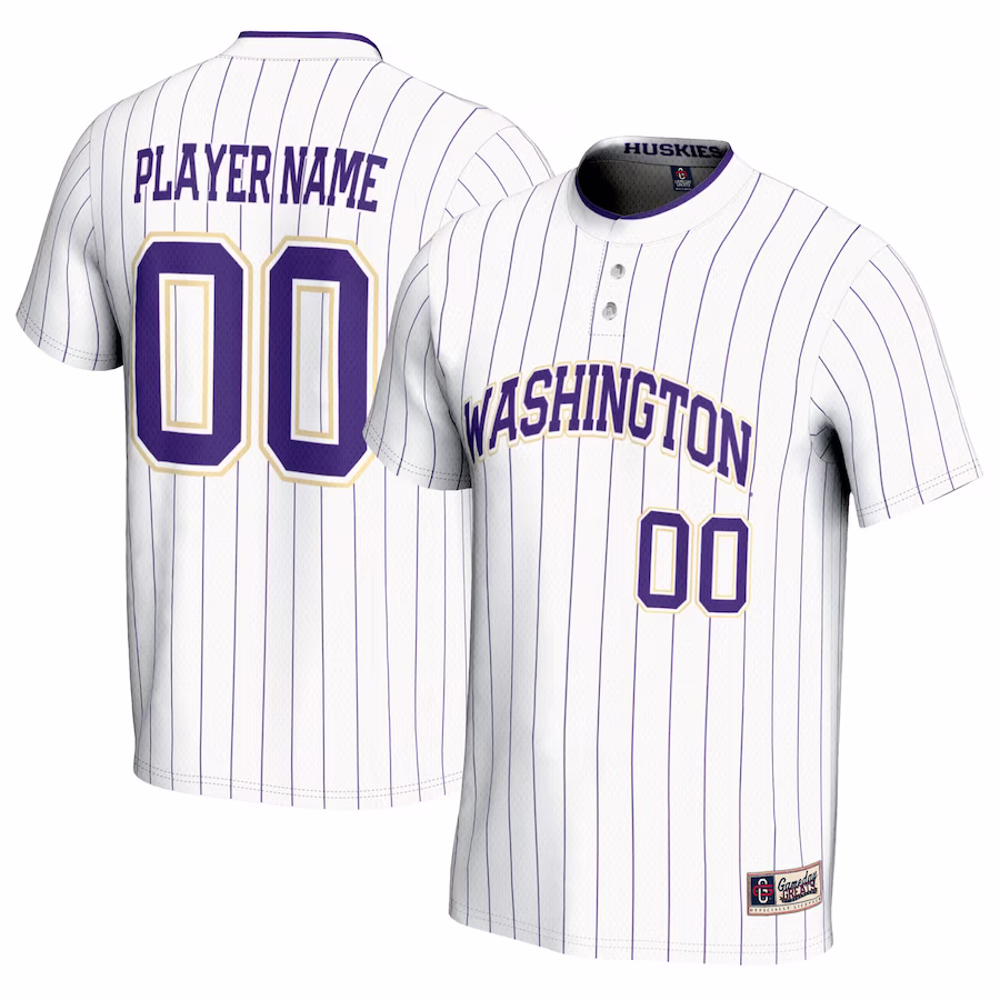 Washington Huskies GameDay Greats Youth NIL Pick-A-Player Lightweight Softball Jersey - White - Jersey