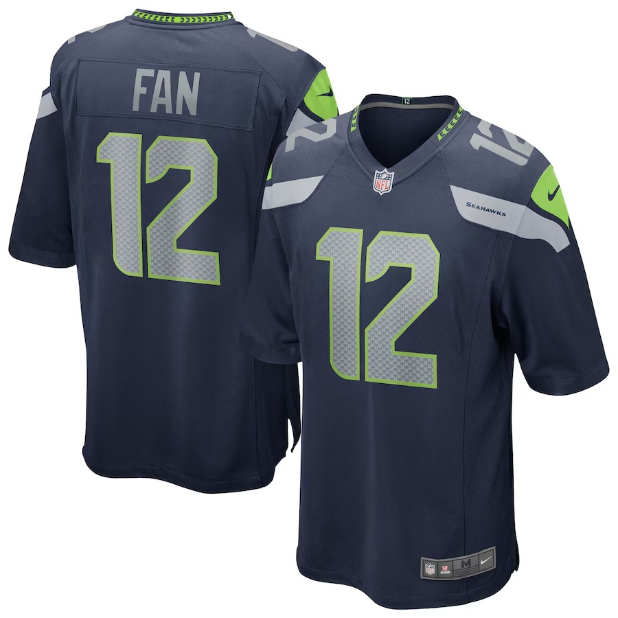 Men's Seattle Seahawks 12s Nike College Navy Team Game Jersey - Jersey