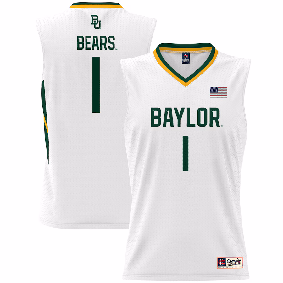 Unisex GameDay Greats #1 White Baylor Bears Lightweight Basketball Jersey - Jersey