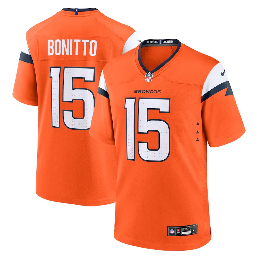 Men's Denver Broncos Nik Bonitto Nike Orange Team Game Jersey - Jersey