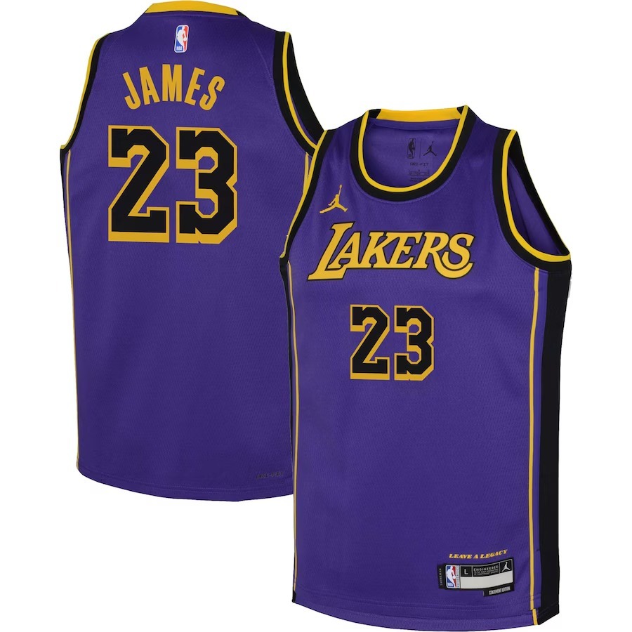 Youth Los Angeles Lakers LeBron James Jordan Brand Purple Swingman Jersey - Statement Edition - Jersey