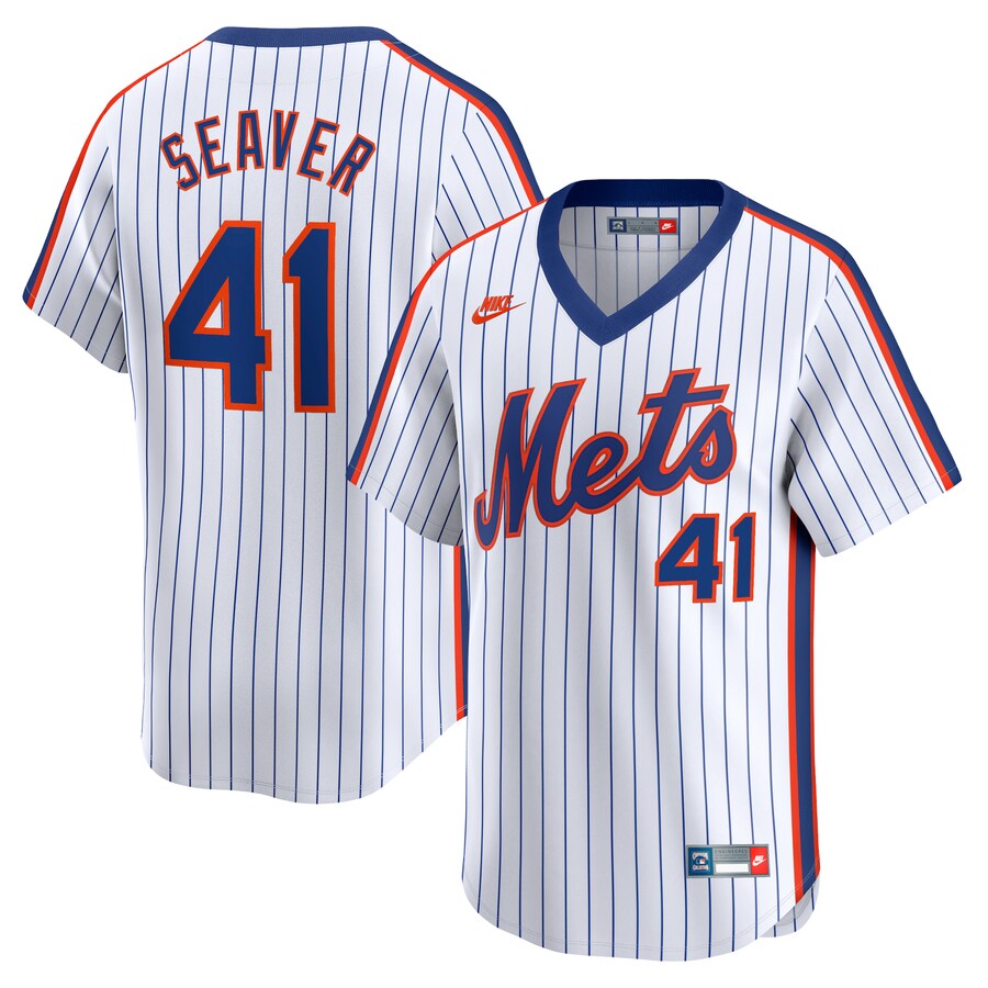 Men's New York Mets Tom Seaver Nike White Throwback Cooperstown Limited Jersey - Jersey