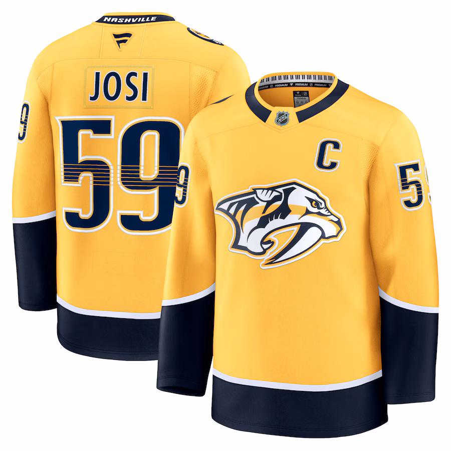 Men's Nashville Predators Roman Josi Fanatics Yellow Home Premium Jersey - Jersey