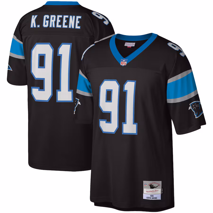 Men's Carolina Panthers Kevin Greene Mitchell & Ness Black Big & Tall 1996 Retired Player Replica Jersey - Jersey