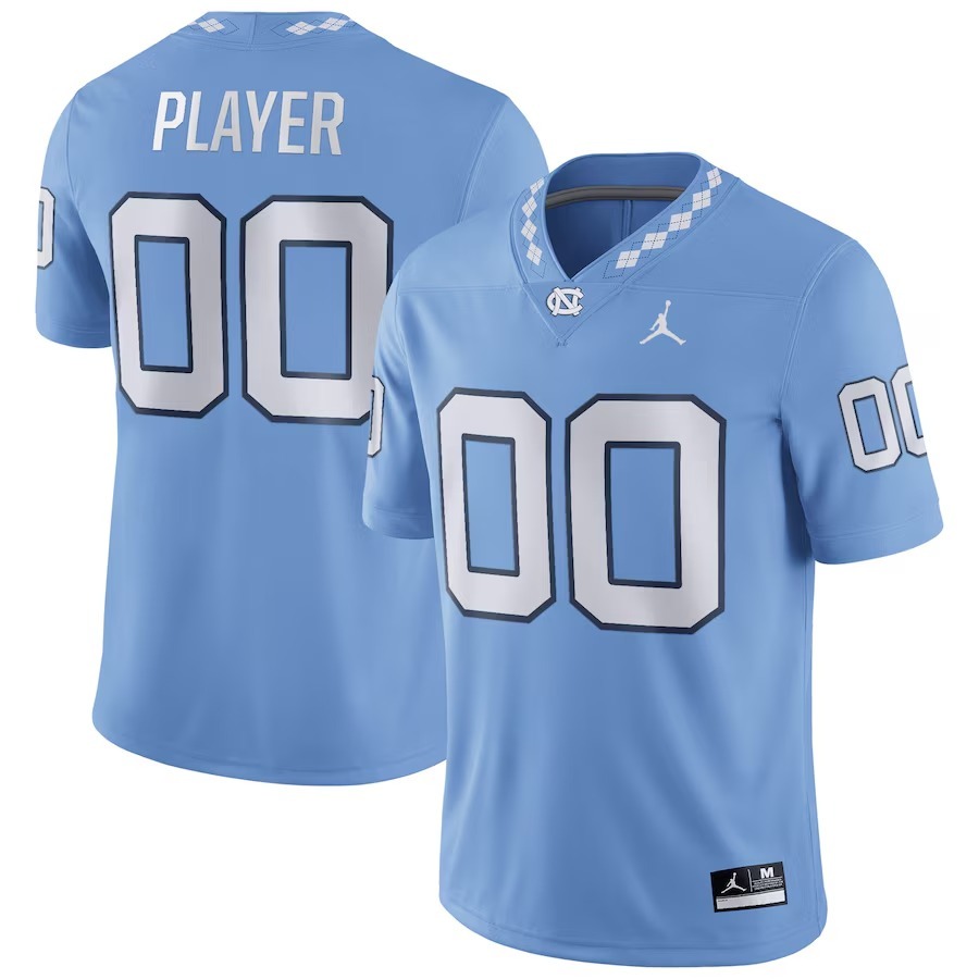North Carolina Tar Heels Jordan Brand Pick-A-Player NIL Replica Football Jersey - Carolina Blue - Jersey