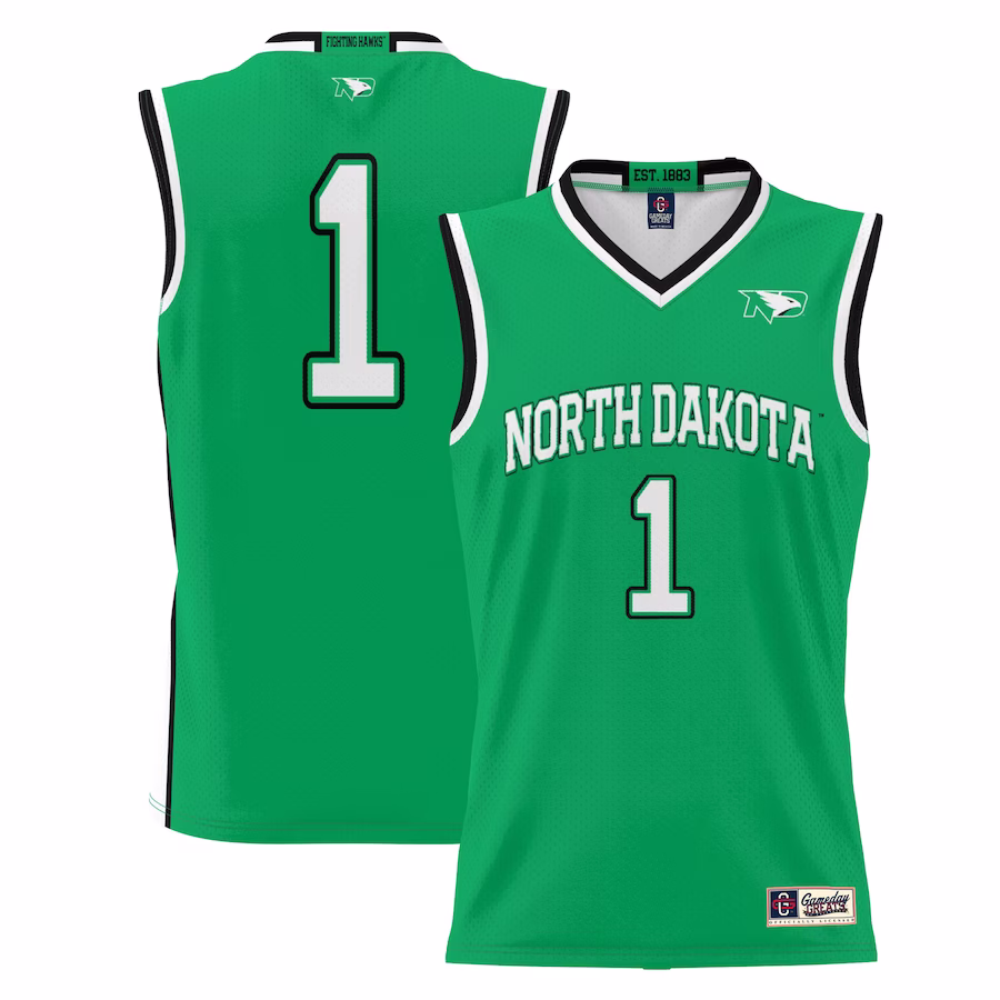 #1  North Dakota GameDay Greats  Lightweight Basketball Jersey - Green - Jersey
