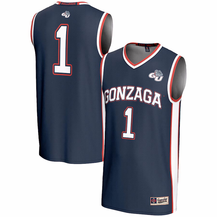 Youth GameDay Greats #1 Navy Gonzaga Bulldogs Lightweight Basketball Jersey - Jersey