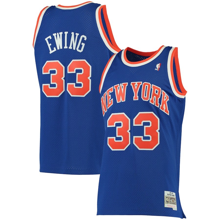 Men's New York Knicks Patrick Ewing Mitchell & Ness Blue 1991/92 Big & Tall Hardwood Classics Swingman Jersey - Jersey