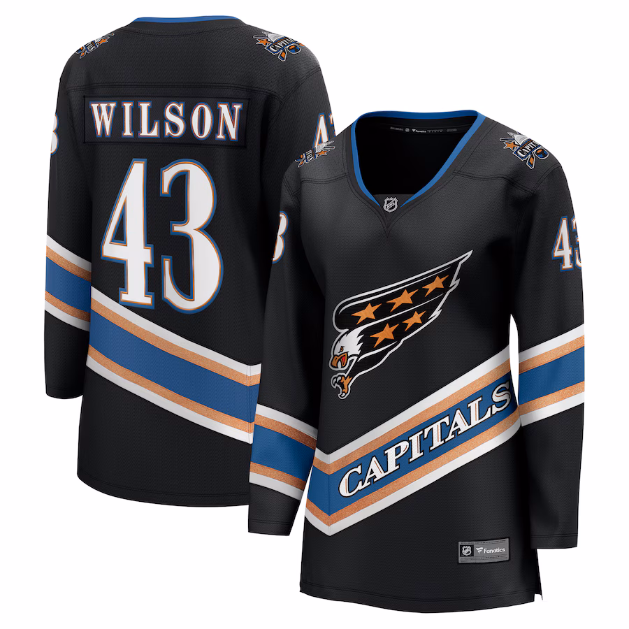 Women's Washington Capitals Tom Wilson Fanatics Black Alternate 50th Anniversary Premier Breakaway Player Jersey - Jersey