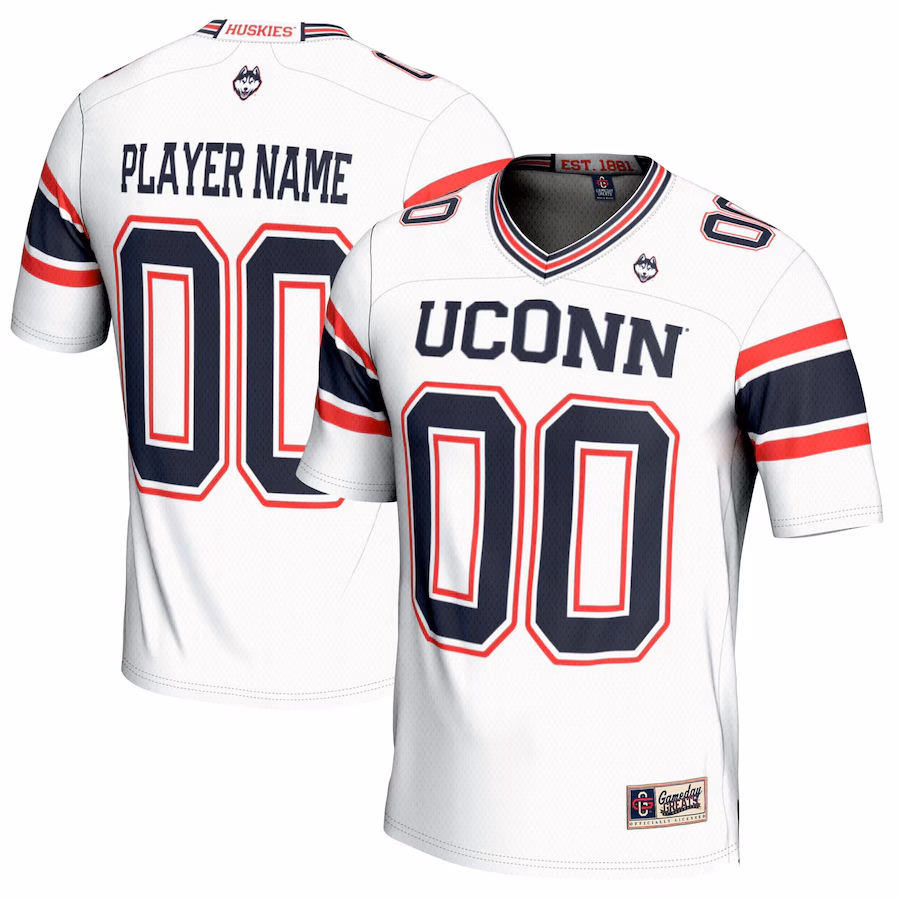 UConn Huskies GameDay Greats Youth NIL Pick-A-Player Football Jersey - White - Jersey