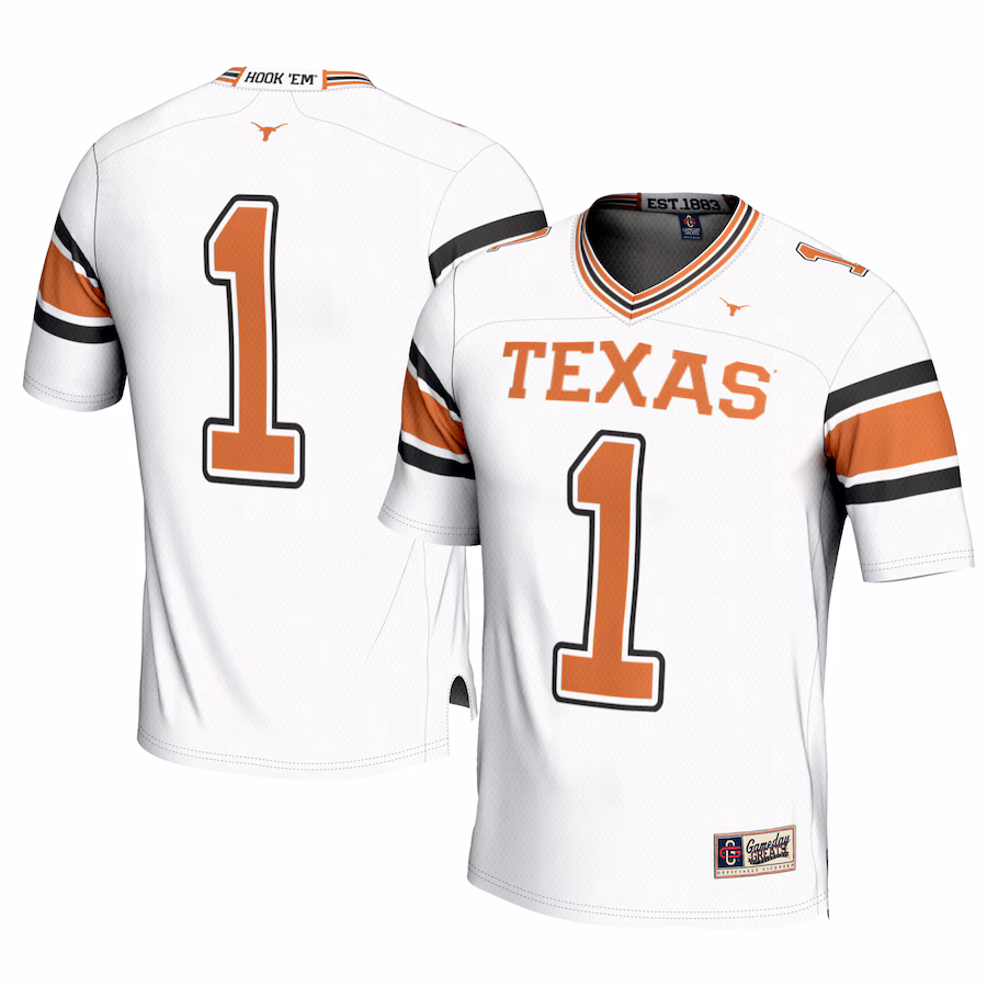 Men's GameDay Greats #1 White Texas Longhorns Football Jersey - Jersey