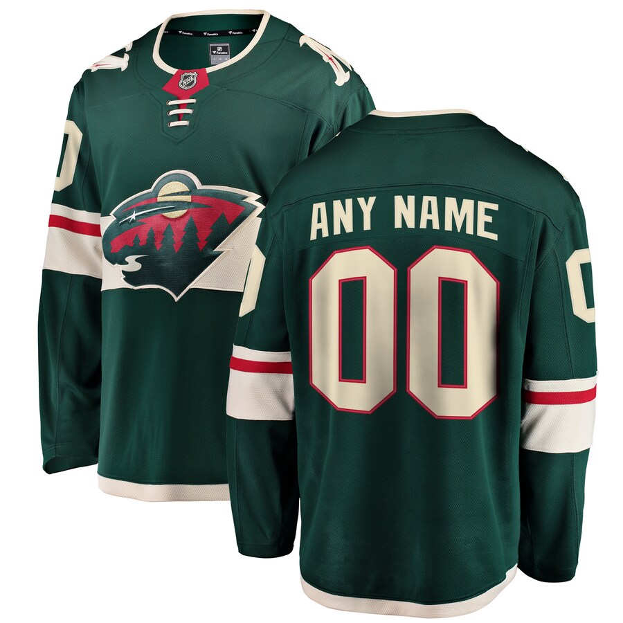 Youth Minnesota Wild Fanatics Branded Green Home Breakaway Custom Jersey - Jersey