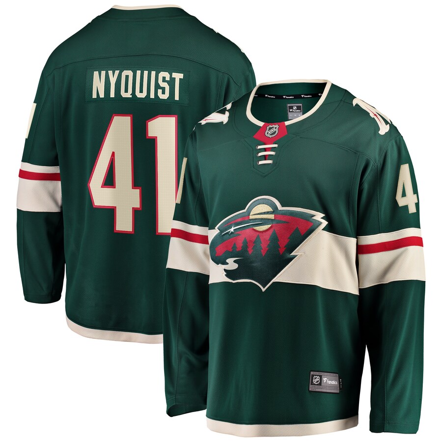 Men's Minnesota Wild Gustav Nyquist Fanatics Green Home Breakaway Jersey - Jersey