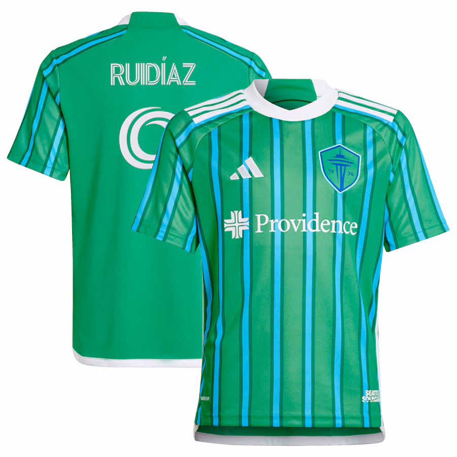Youth Seattle Sounders FC Raul Ruidiaz adidas Green 2024 The Anniversary Kit Replica Player Jersey - Jersey