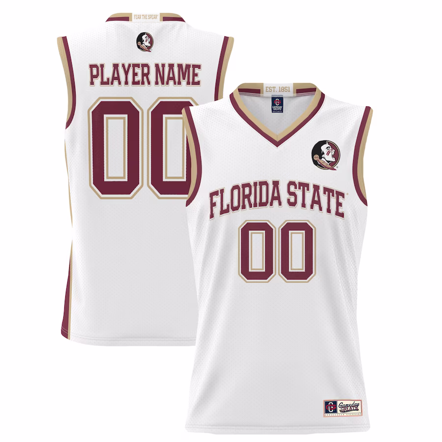 Florida State Seminoles GameDay Greats Youth NIL Pick-A-Player Lightweight Basketball Jersey - White - Jersey