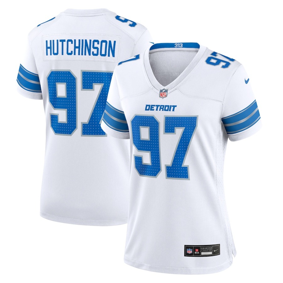 Women's Detroit Lions Aidan Hutchinson Nike White Game Jersey - Jersey