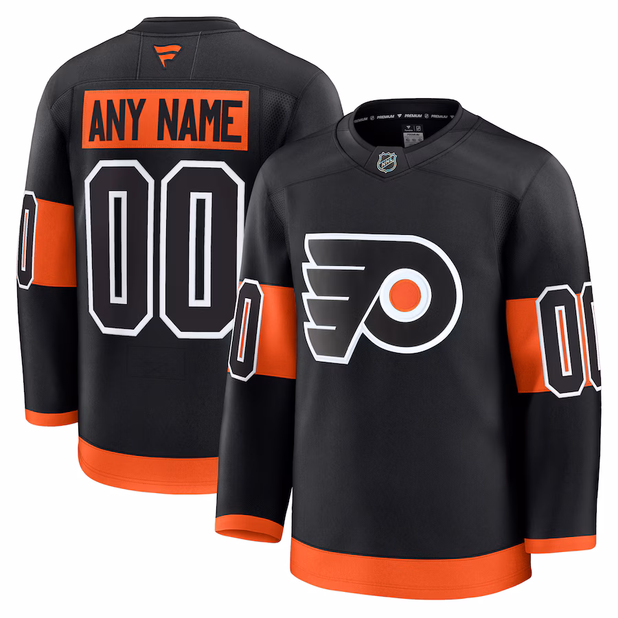 Men's Philadelphia Flyers Fanatics Black Alternate Premium Custom Jersey - Jersey