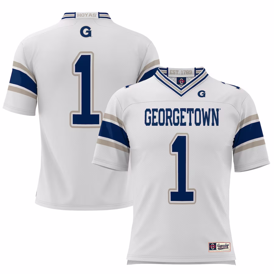 #1 Georgetown Hoyas GameDay Greats Youth Football Jersey – White - Jersey