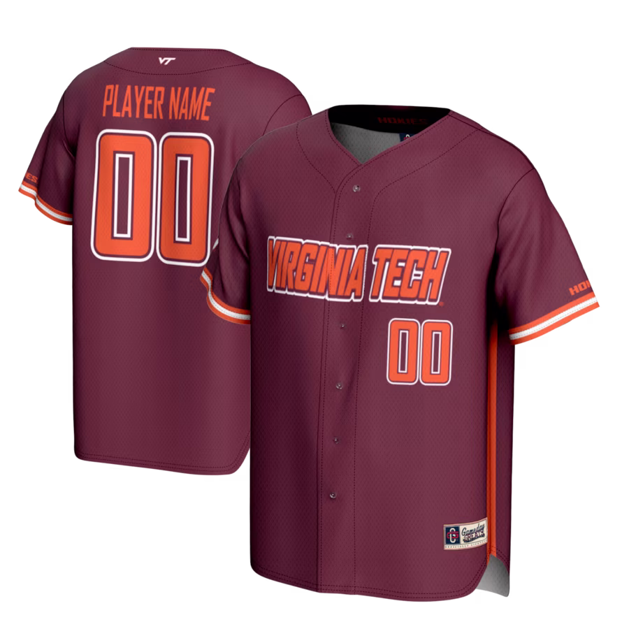 Virginia Tech Hokies GameDay Greats Youth NIL Pick-A-Player Lightweight Baseball Jersey - Maroon - Jersey