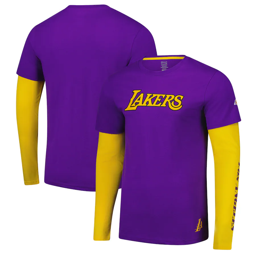Unisex Los Angeles Lakers Stadium Essentials Purple Spectator 2fer Long Sleeve  T-Shirt - Jersey
