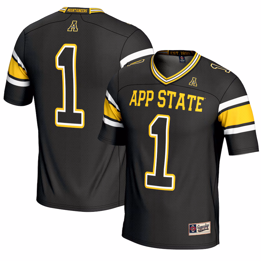 Youth GameDay Greats #1 Black Appalachian State Mountaineers Endzone Football Jersey - Jersey