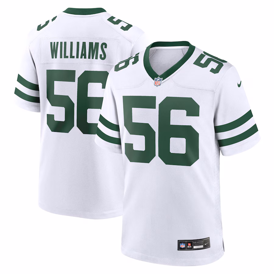 Men's New York Jets Quincy Williams Nike Legacy White Game Jersey - Jersey